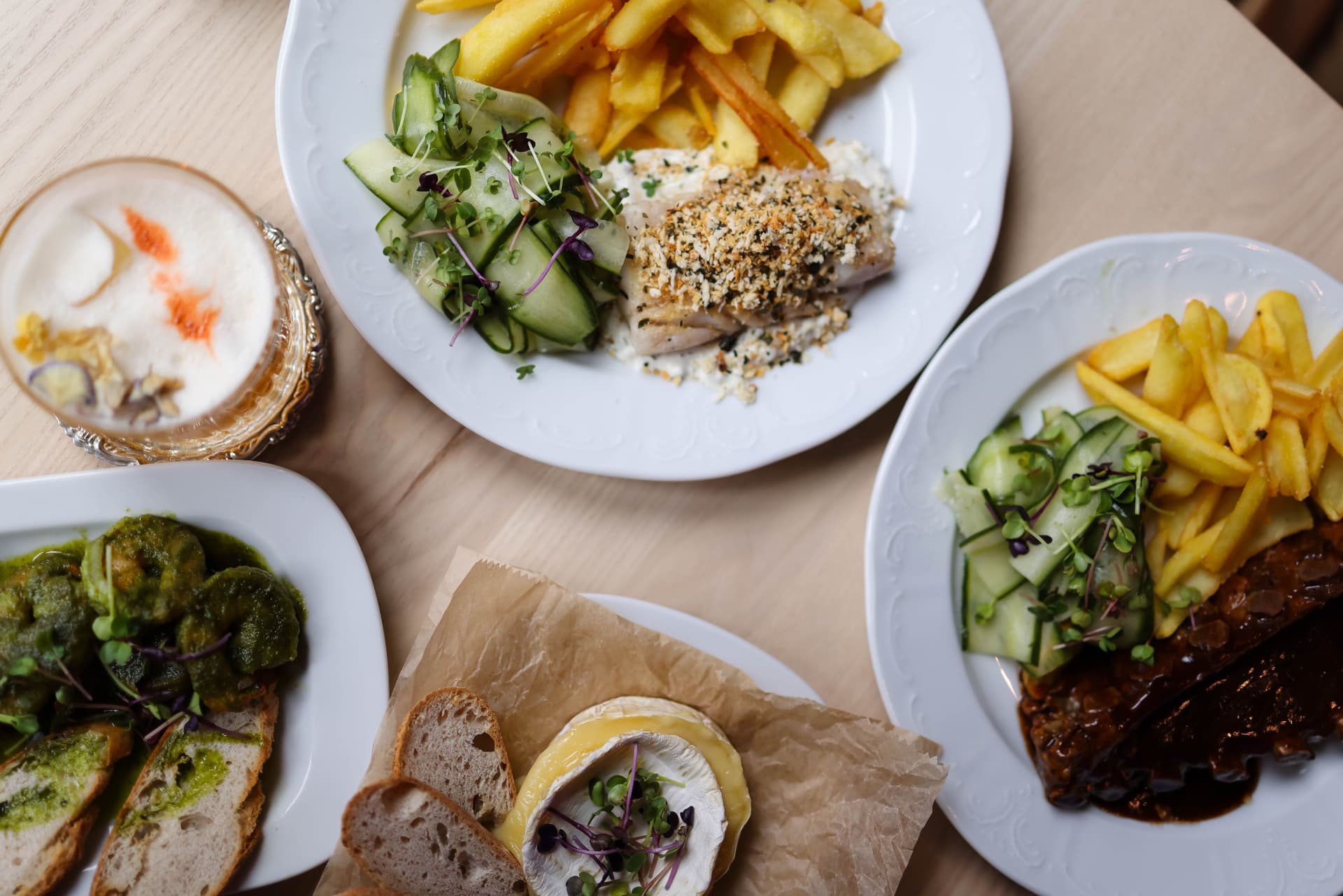 A top-down view of various gourmet dishes, perfect for food enthusiasts.